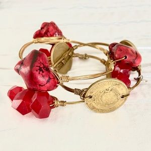 Set of 3 bourbon & bowtie standard size bracelets